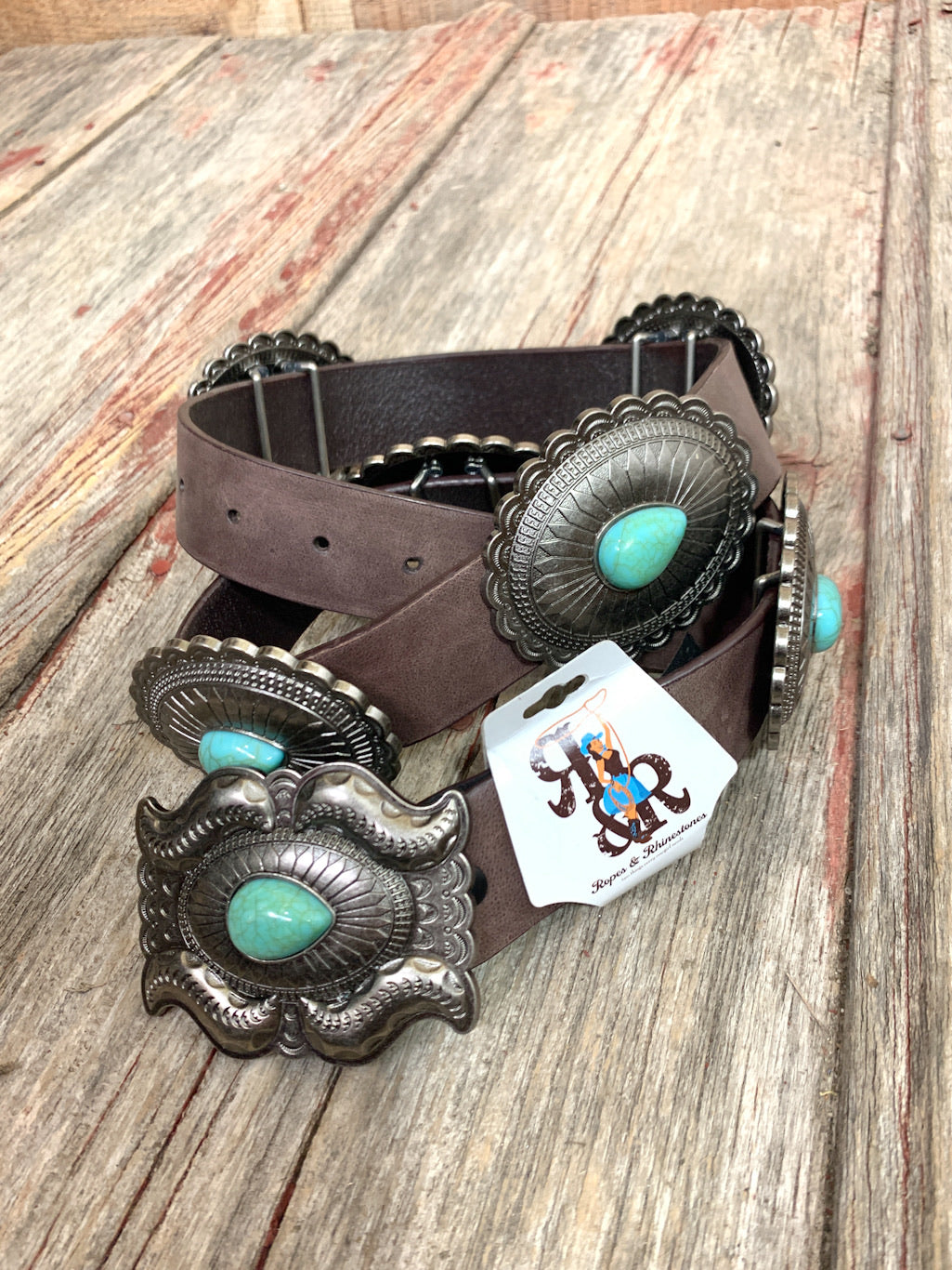 Tear Drop Turquoise Concho Belt