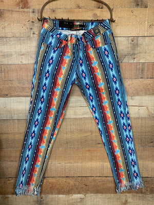 L&B Serape Bucking Bronc Skinny Jeans - Ropes and Rhinestones