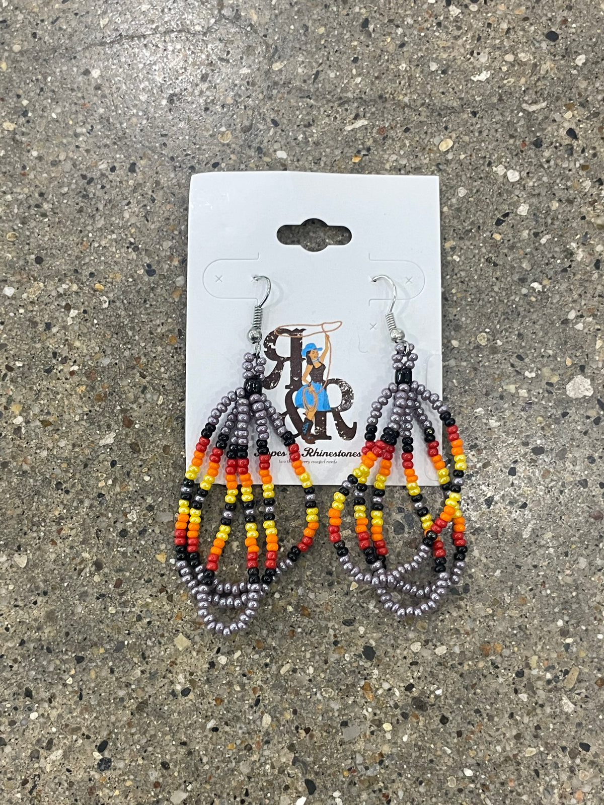 Triple Strand Seed Bead  Earrings