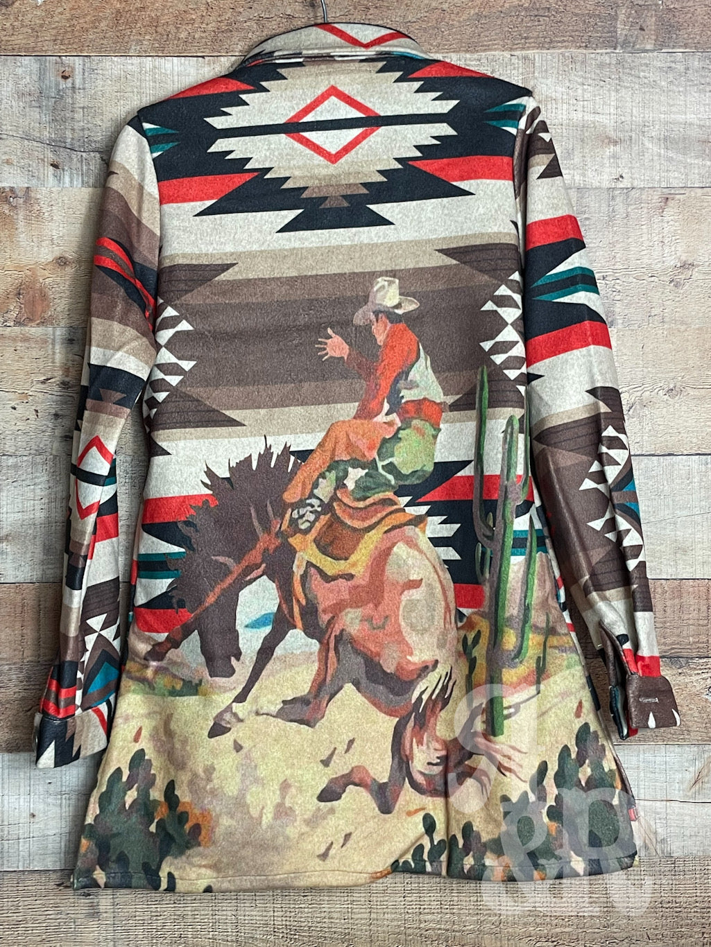 Bucking Bronc Aztec Shacket