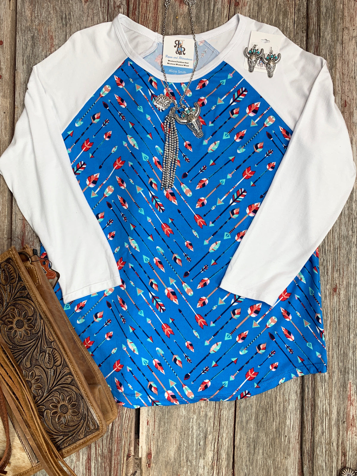 Blue Arrow Baseball Shirt