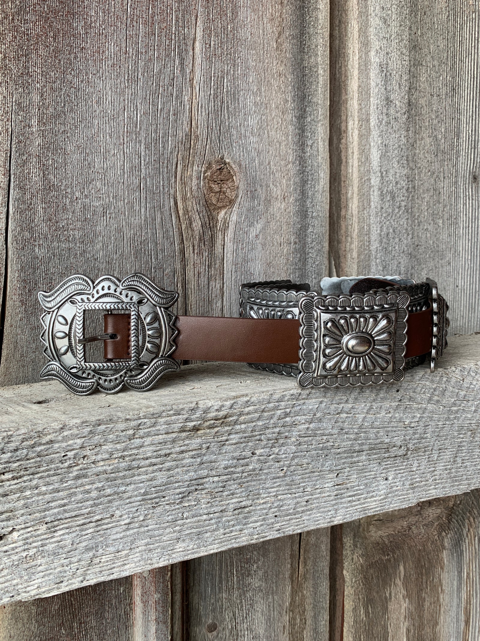 Silver Square Concho Belt