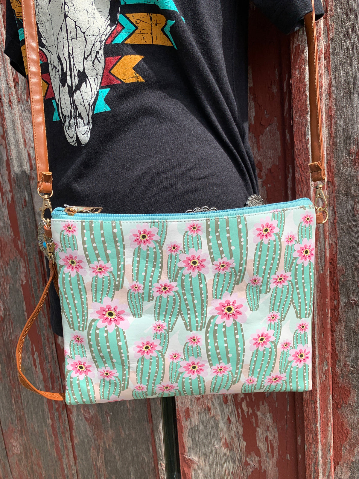 Cactus Flower 3 In 1 Purse - Ropes and Rhinestones