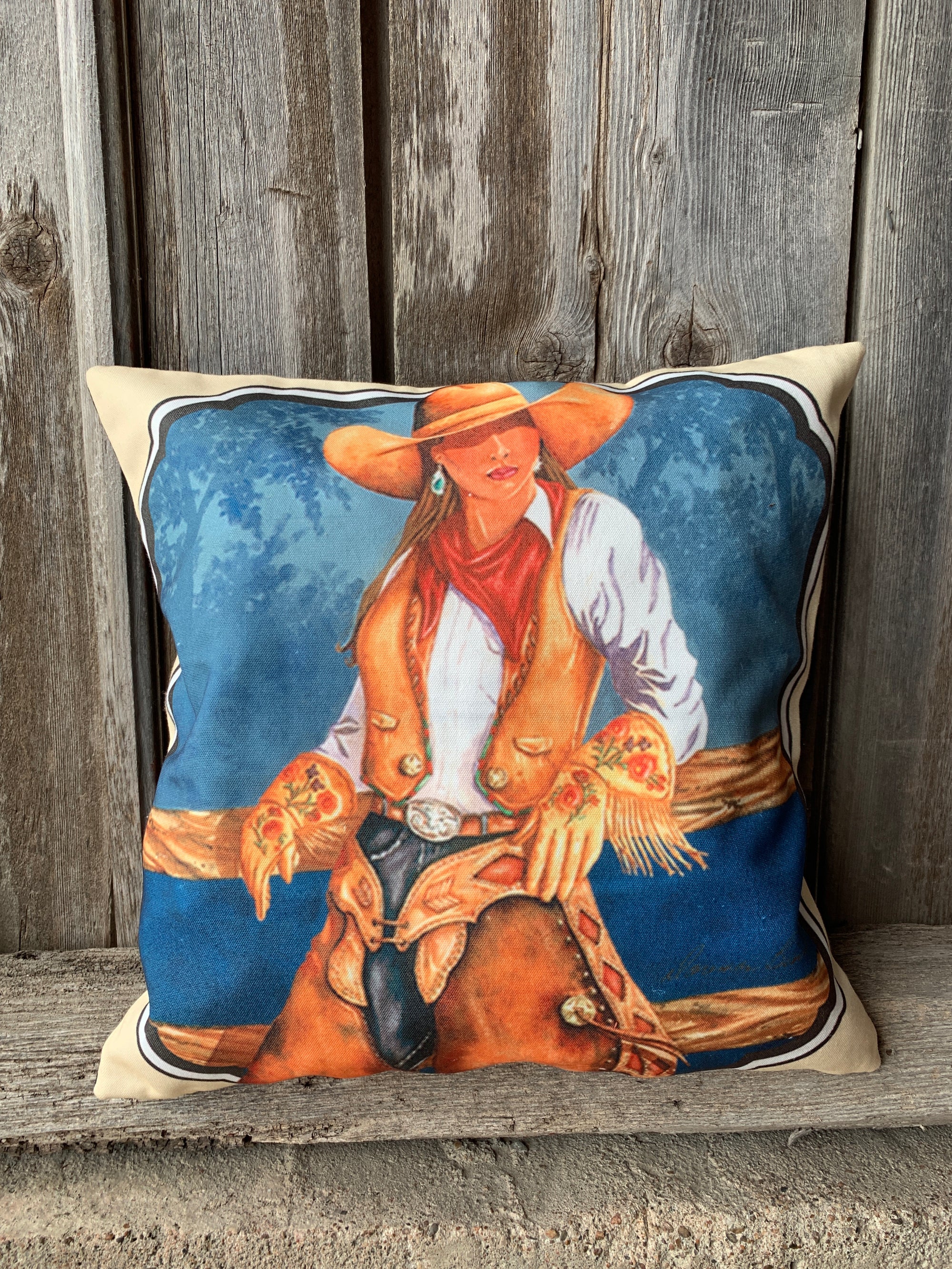 Working Cowgirl Pillow Cover
